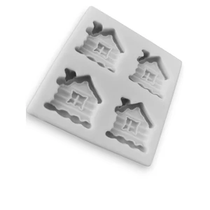 Házikók szilikon fondant forma, 4 adagos