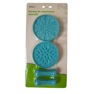 2 részes hópehely mintás műanyag sütipecsét szett