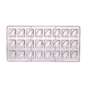 Kakaóbab mintás négyzet alakú polikarbonát bonbon forma