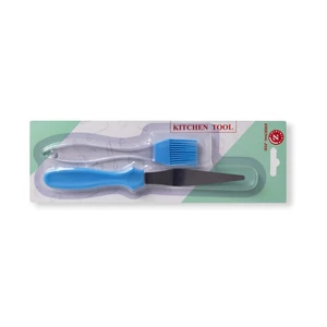 Két részes szilikon ecset és hajlított spatula készlet