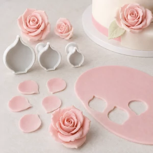 Kis méret? rózsa szirom fondant kiszúró készlet 