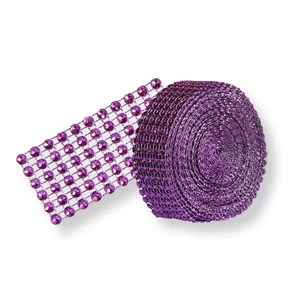 Lila strasszköves szalag tortára