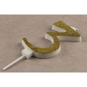 Nagy méret? arany csillámos 3 számgyertya