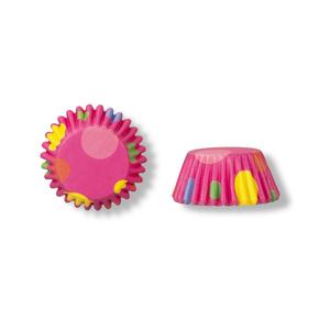 Pink alapon színes pöttyös 100 db-os bonbon papír