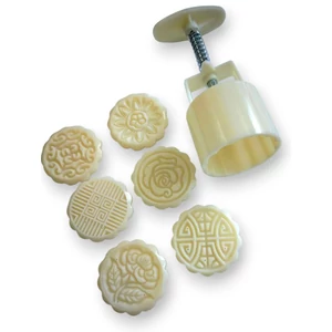 Rózsás kekszpecsét készlet, 4 db virágos fejjel