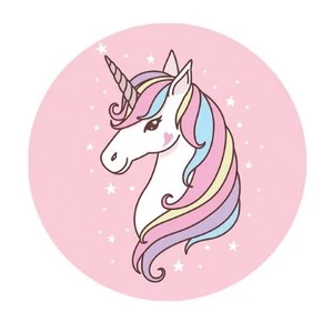 Rózsaszín cuki unikornis tortaostya