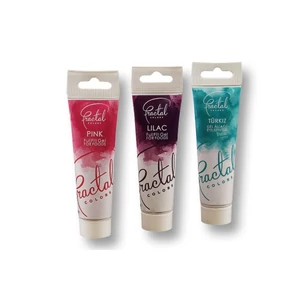 Ételfesték gél szett (3 szín) - pasztell rózsaszín, lila, türkiz