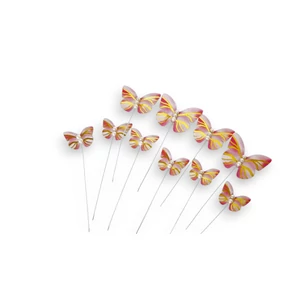 Rózsaszín pillangó tortadísz beszúró, 10 db