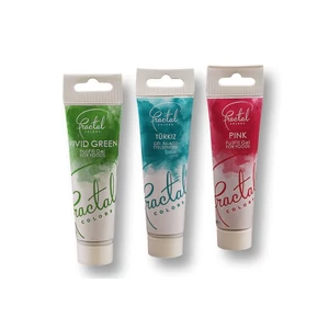 Ételfesték gél készlet – rózsaszín, türkiz, zöld, 3 darabos