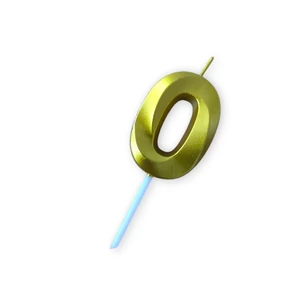 Számgyertya 0, arany színű