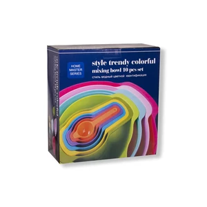 Színes 10 részes keverőtál és mérőkanál készlet