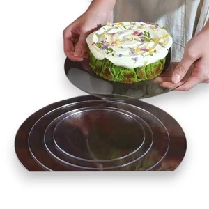 Tortaalátét műanyag 15 cm, áttetsző 5 db