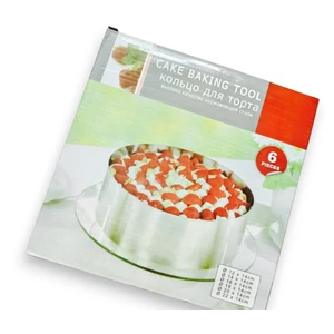 Tortakarika szett 6 részes rozsdamentes acél