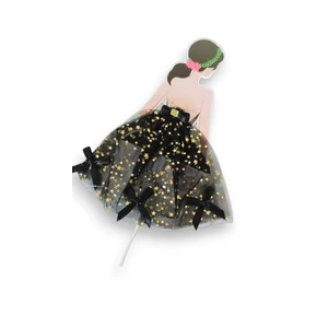 Tüllszoknyás lány beszúró tortadísz