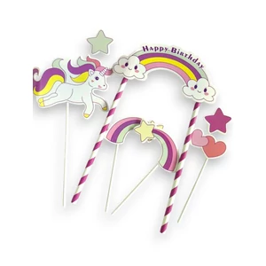 Unikornis tortadekoráló készlet, 9 részes