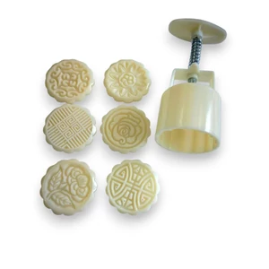 Virágos és geometriai kekszpecsét készlet 6 db fejjel