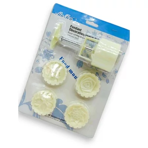 Virágos kekszpecsét készlet, 4 db fejjel