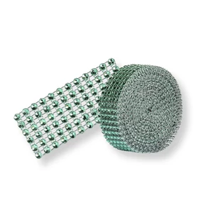 Zöld strasszköves szalag