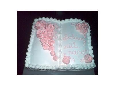 Nyitott könyv torta