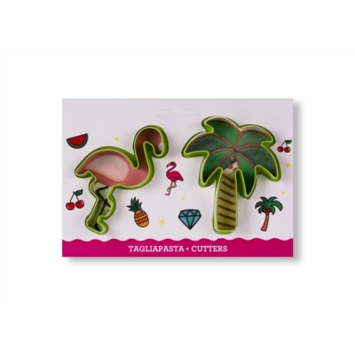Flamingó és pálmafa alakú süti kiszúró készlet