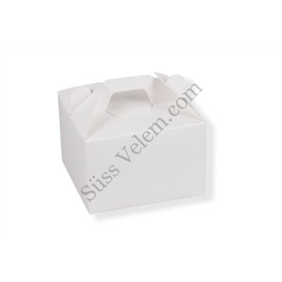 Fehér 12*12 cm-es füles süteményes doboz