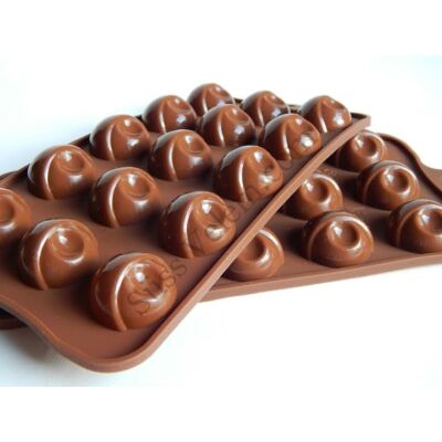 Csokoládébarna félgömb bonbon forma 