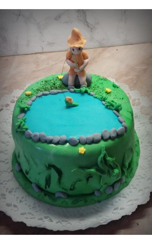 Horgász torta burkolt