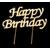 Arany színű Happy Birthday strasszos szülinapi tortadísz