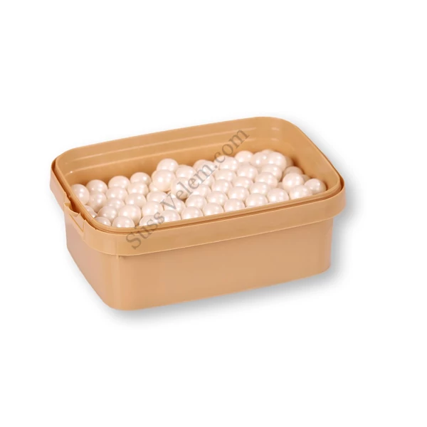 1 cm-es gyöngyház fehér cukorgyöngy