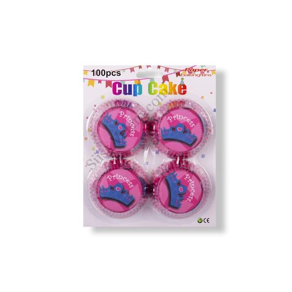 100 db pink Princess muffin papír
