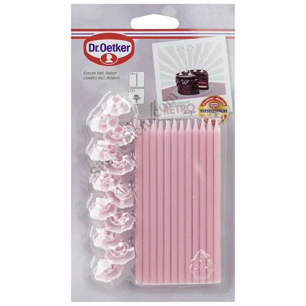 Rózsaszín Dr Oetker tortagyertya készlet 