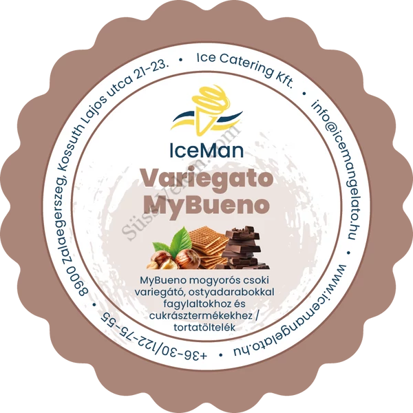Mogyorós csoki ostyadarabokkal variegato paszta IceMan 200 g