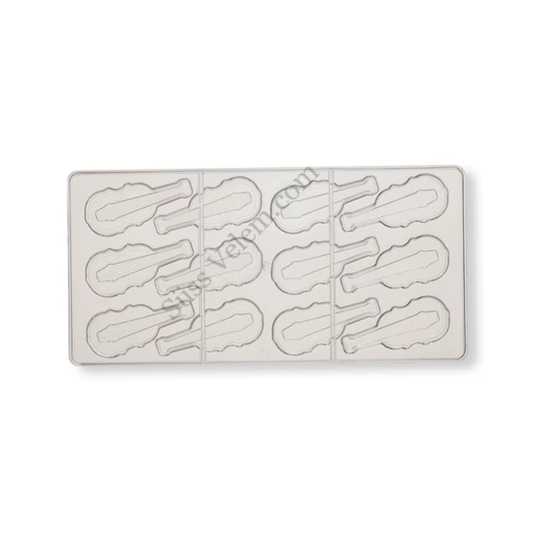 12 adagos hegedű alakú polikarbonát bonbon forma