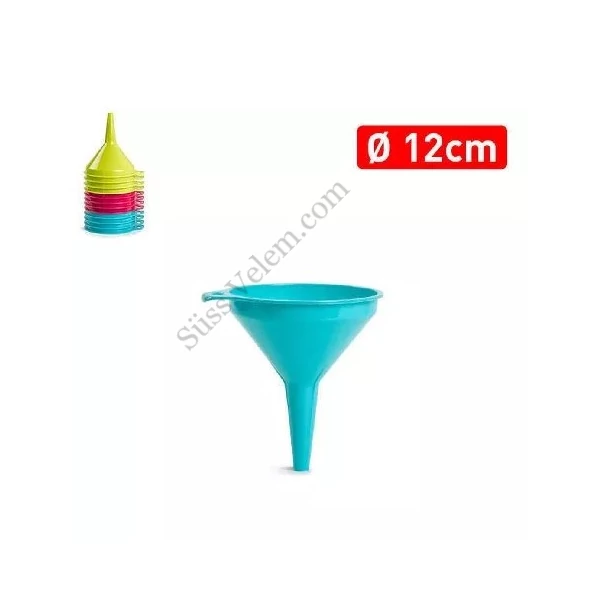 12 cm-es színes műanyag tölcsér