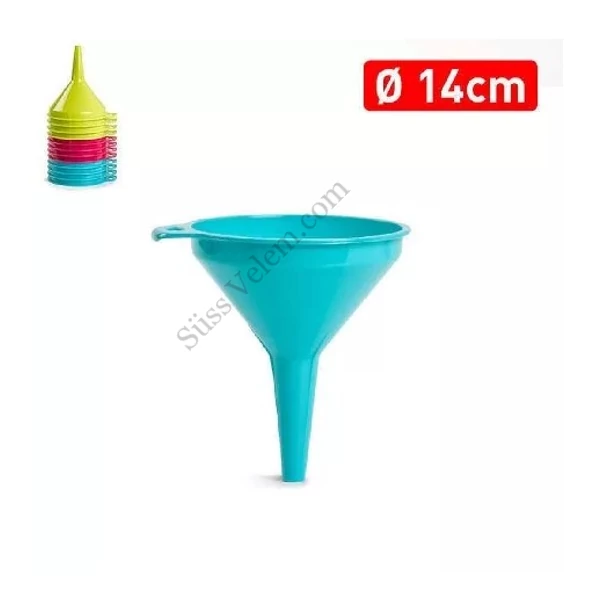 14 cm-es színes műanyag tölcsér