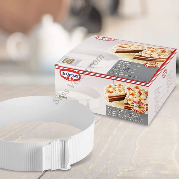 15 és 30 cm között állítható műanyag tortakeret Dr. Oetker