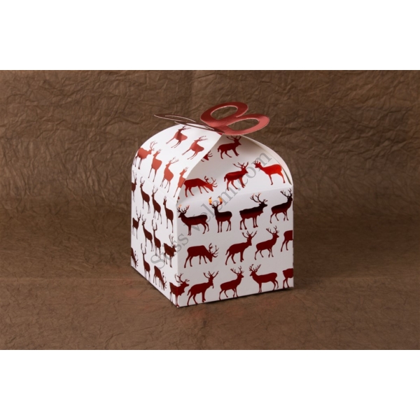 2 db 18*9*9 cm-es összehajtható piros karácsonyi mintás ajándék doboz