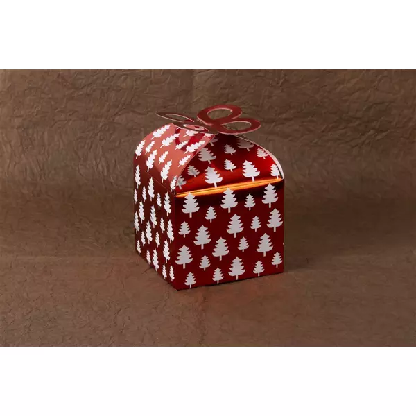 2 db 18*9*9 cm-es összehajtható piros karácsonyi mintás ajándék doboz
