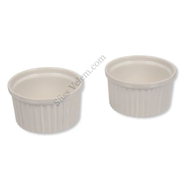 2 db fehér kerámia szuflé tálka Excellent Houseware