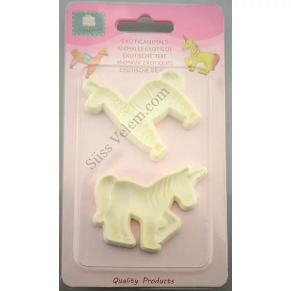 2 részes exotikus állatok (láma és unikornis) fondant kiszúró készlet