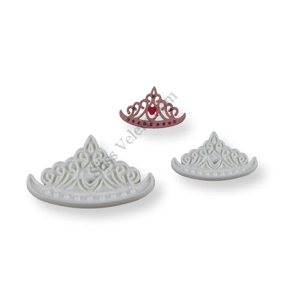 2 részes műanyag tiara fondant kiszúró, mintázó
