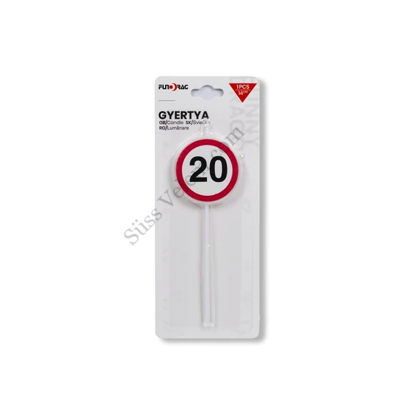 20-as tábla szülinapi tortagyertya