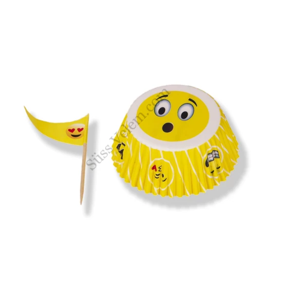 24 adagos Emoji mitás muffin díszítő készlet