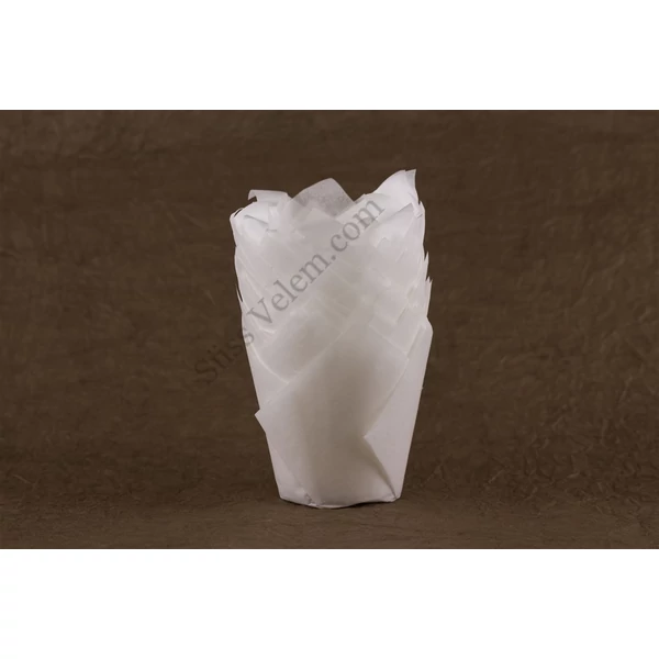 12 db 5 cm átmérőjű fehér tulipános muffin papír