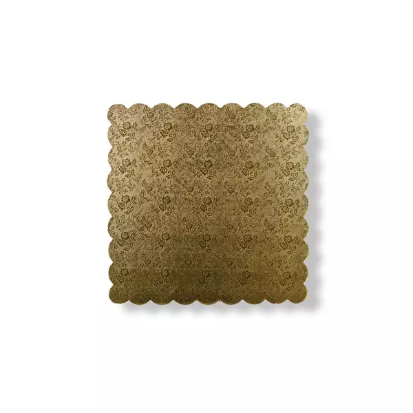 25*25 cm-es arany színű szögletes tortakarton