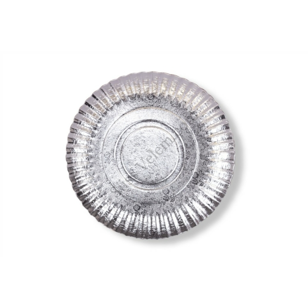 25 cm-es ezüst színű kerek tortaalátét