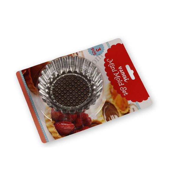 3 részes 8,5 cm-es tartelette sütőforma készlet