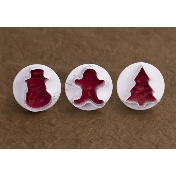 3 részes karácsonyi rugós fondant kiszúró készlet