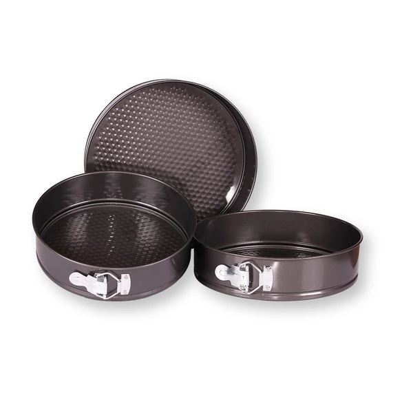 3 részes kerek kapcsos tortaforma készlet (24,26 és 28 cm-es formákkal)
