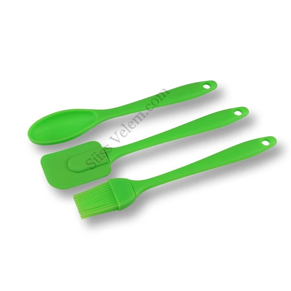 3 részes konyhai eszköz készlet (ecset, spatula és kanál)